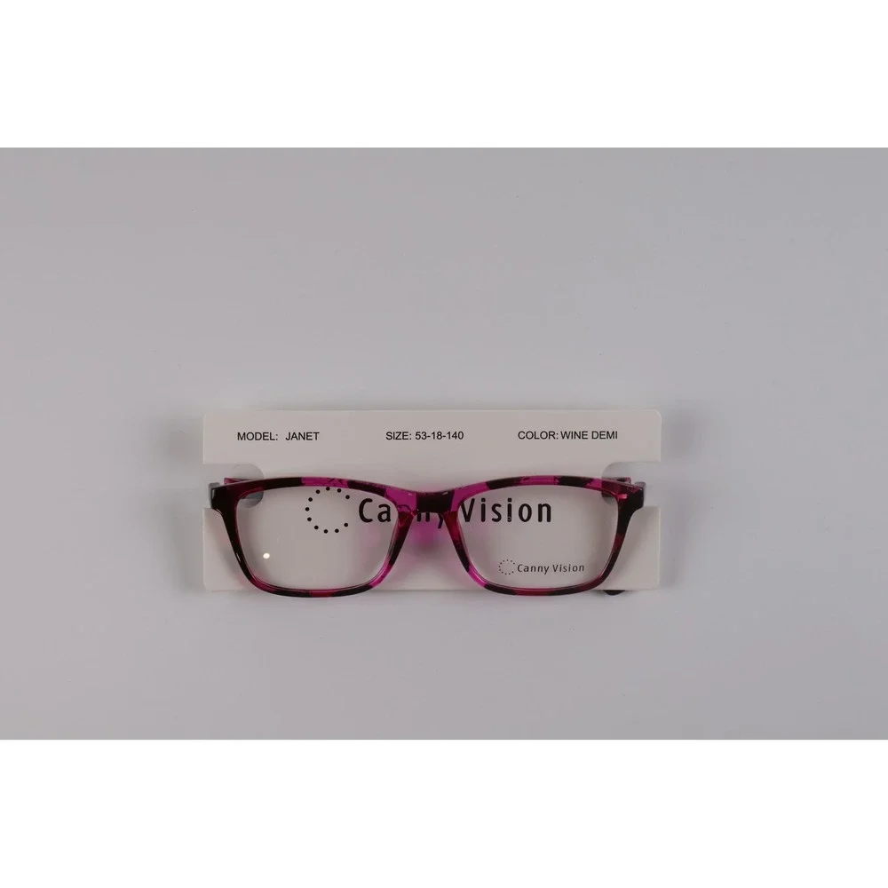 Canny Vision Womens Eyeglasses Janet Wine Demi Tortoise 53-18-140 NWT
